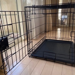 折畳式犬用メタルクレートの画像