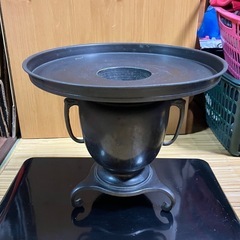 【値下げしました 】ビンテージ花器　水盤  共耳つき   三足の画像
