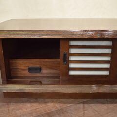 ≪zyt1757ジ≫ 和風テレビ台/和風TVボード 幅120cm karimoku製?/カリモク家具? サイドボード/AVボード/和室/リビング収納 中古家具/宮城県仙台市 61027-13の画像