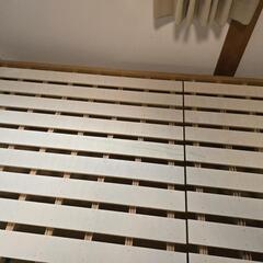 MUJI　無印良品　木製ベッド　オーク材突板　ダブル　すのこベッド　引越　新居の画像