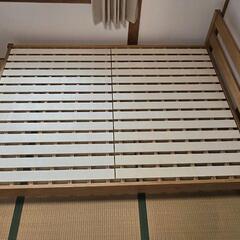 MUJI　無印良品　木製ベッド　オーク材突板　ダブル　すのこベッド　引越　新居の画像
