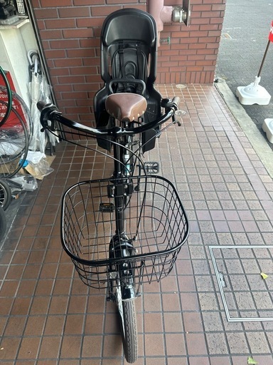 20インチ　内装３段変速　ledオートライト　リアチャイルド付き子供乗せ自転車　ブラック