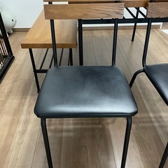 木目×アイアン　ダイニング4点セットの画像
