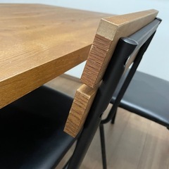 木目×アイアン　ダイニング4点セットの画像