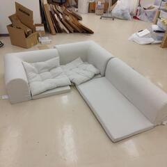 セルタン ローソファー 3個セット 分離可能 ベージュ クッション2個 小750 750 350mm 大1000 750 350mmの画像