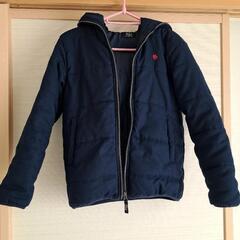 【美品】POLOネイビー 中綿コート 140cm フード付きの画像