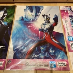 ウルトラマンゼット&ゼロ　3枚セット　クリアポスター　一番くじの画像