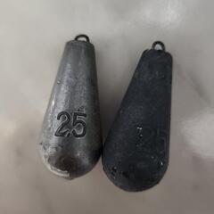 【中古】🎣丸型オモリ25g×2個