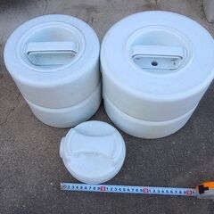 漬物石　５個セット　25cm 8kg  21cm 5kg  15cm 2.5kg　汚れありの画像