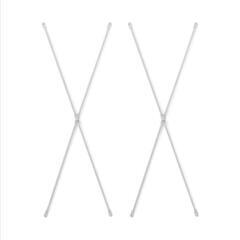 2点セット 無印良品 スチールユニットシェルフ用クロスバー　小　グレー
幅４２～５６ｃｍタイプ用の画像