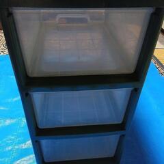 グリーン３段衣装収納ケースの画像