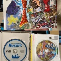 Wii本体（黒）と付属品の画像