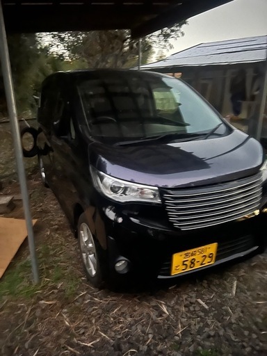 三菱　EKカスタム紫色　フロントバンパーカスタム車　軽自動車