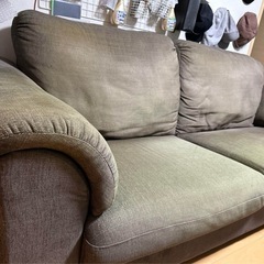 IKEA 3人掛けソファ オットマン付き
の画像