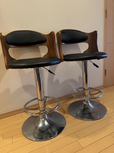 カウンター用ハイチェア２脚セット