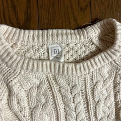 長袖 ニット ワンピース ニットワンピース　ニットワンピ　100cm baby GAP オフホワイトの画像