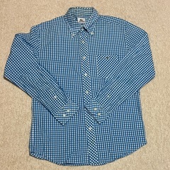 ラコステブルーギンガムチェックシャツ