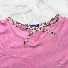 バーバリー❤ノバチェックリボン　半袖　カットソー　Tシャツ 　ピンクの画像