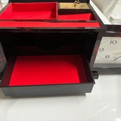 アンティークジュエリーボックス　オルゴール時計の画像