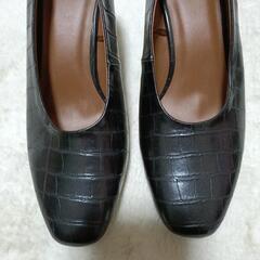 GU ブラック23.5   7cmヒール パンプス 未使用に近いの画像