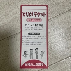 生駒山上遊園地のりものチケット6回分