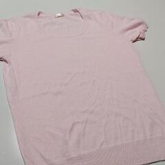 ★ユニクロ UNIQLO★ベビーピンク 半袖ニット Lサイズ