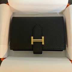 HERMES ベアンミニ　小銭入れ付き　新品未使用品　ブラック