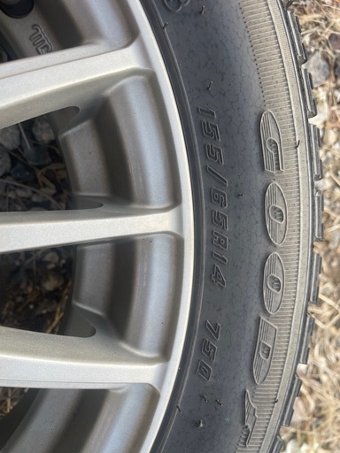 155/65 R14 75Qアルミ付きスタッドレスタイヤ4本　アルミホイール(タイヤ付き)買取