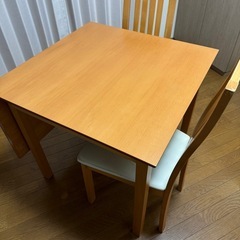 即日便利な伸縮するテーブルと椅子×2脚の画像