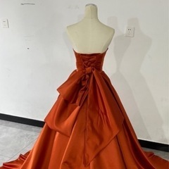 オレンジドレス  ウエディングドレス  カラードレス      結婚式　二次会　パニエあり
の画像