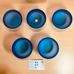 えどろまん ガラス小鉢セット（ブルー）５P