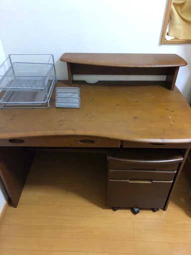 【値下】大人用デスク書類入ブックスタンド付き