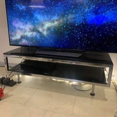 【取引先確定】アルミフレーム＆ガラス鏡面板のテレビラック