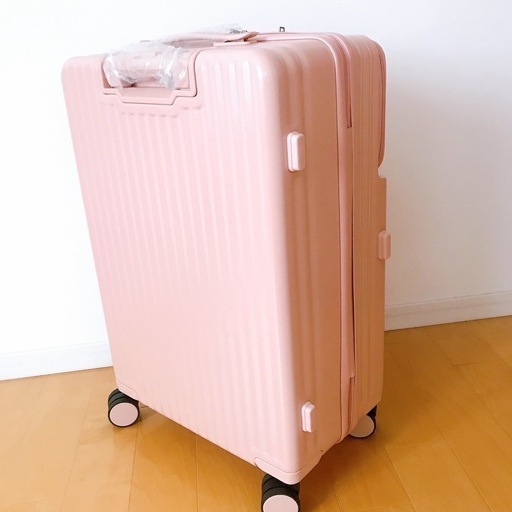 【新品未使用品】キャリーケース スーツケース フロントオープン Mサイズ 65L 4〜7泊 TSAロック キャリーバッグ ピンク マカロンカラー
