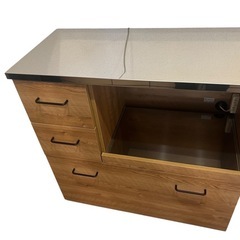 【中古美品】キッチンボード　　カッチンカウンター　ステンレス天板...
