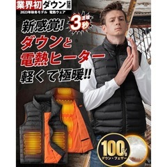 新品  LABWIND 電熱ベスト ダウンベスト 7.4V  ヒーターベスト 65℃高温 極寒対策 速暖 前後独立制御 3段階温度調節 PSE認証済み 丸洗い可能 男女兼用 2024年秋冬限定 防寒ウェア XLの画像