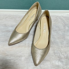 【美品】 LE TALON パンプス ポインテッド ラメ