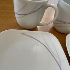 コムサ　お皿とカップ　
ペアの画像