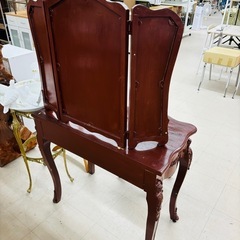 ☆865『3面鏡の化粧台』ドレッサー 茶 椅子付き リサイクルマート