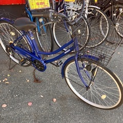 🚲26インチ🚲6段ギア🚲ママチャリ🚲ブルー🚲No.1018🚲