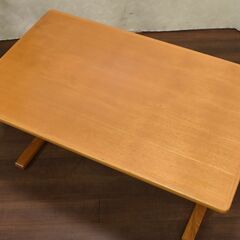 ≪zyt1763ジ≫ Tendo/天童木工 ダイニングテーブル 幅130cm 奥行80cm くさび留めストレッチャー 楔/クサビ/レトロ家具/ビンテージ家具/中古家具/宮城県仙台市 61028-01の画像