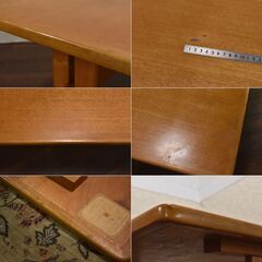 ≪zyt1763ジ≫ Tendo/天童木工 ダイニングテーブル 幅130cm 奥行80cm くさび留めストレッチャー 楔/クサビ/レトロ家具/ビンテージ家具/中古家具/宮城県仙台市 61028-01の画像