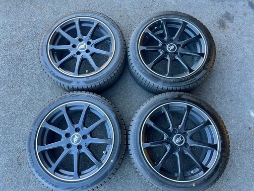 スタッドレスタイヤ ホイールセット　ゴルフ7にて使用　225/45R17