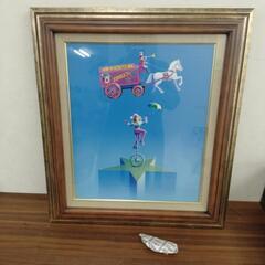 後藤英雄 サーカス 水彩画 額装 金具付 美術品 現代画 ピエロ