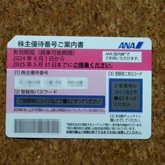 ANA株主優待券５枚　２０２５年５月３１日迄有効の画像