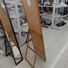 ★ジモティ割あり★ 良品計画 スタンドミラー ライトブラウン H154×D36×W42 クリーニング済み HJ5154の画像