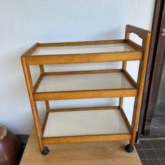 木製×ステンレス？キッチンワゴン