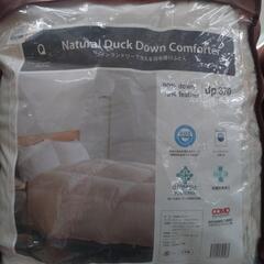 【新品】羽毛掛けふとん クイーンサイズ 210×210cm Natural Duck Down Comforter ホワイト ② 未使用品