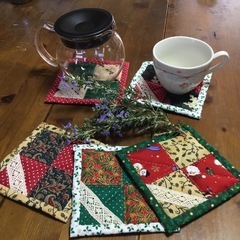 クリスマスコースター　　ハンドメイド