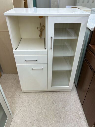 ★ジモティ割あり★ マルミツ レンジ台 白 H115×D42.3×W80 クリーニング済み TJ9909